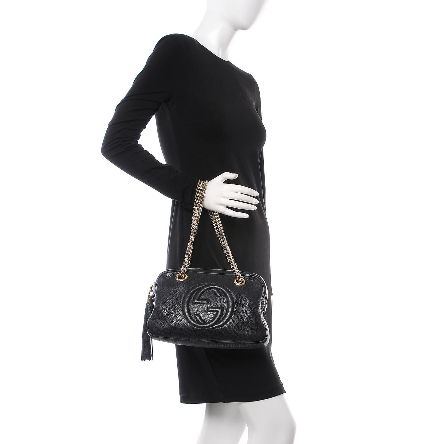 Pebbled Calfskin Small Soho Bowler Black