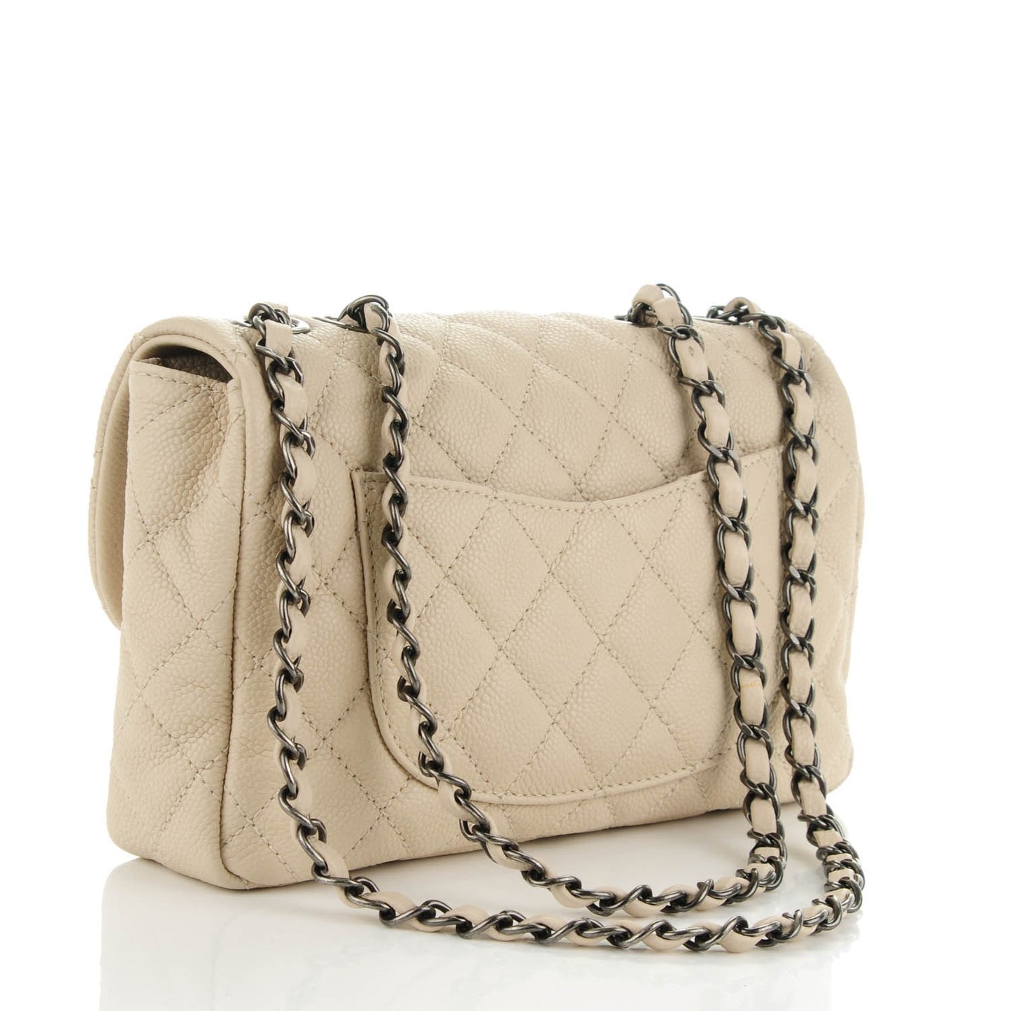Caviar Quilted Medium Now and Forever Flap Ivory