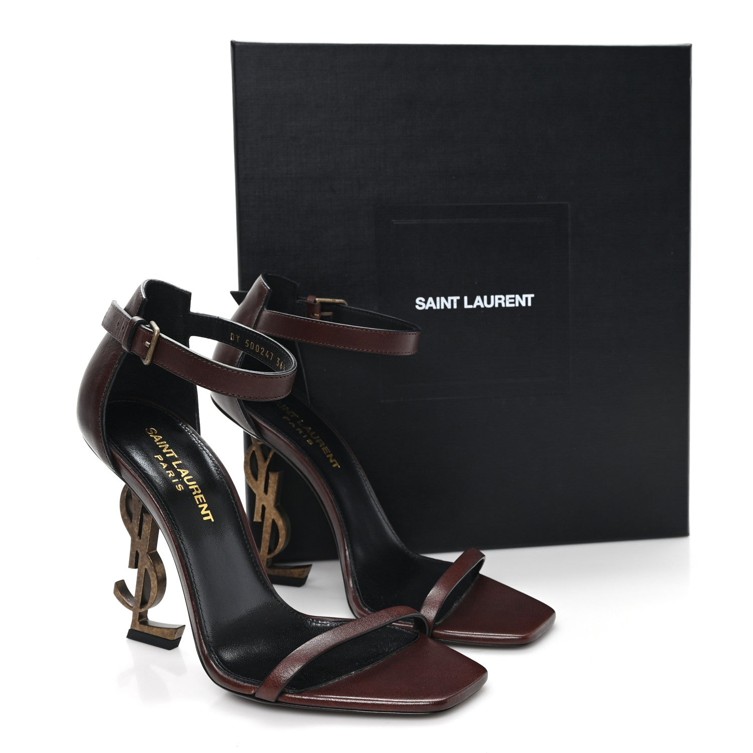 Saint Laurent Calfskin Opyum Sandals 36.5 Brown 10 of 10