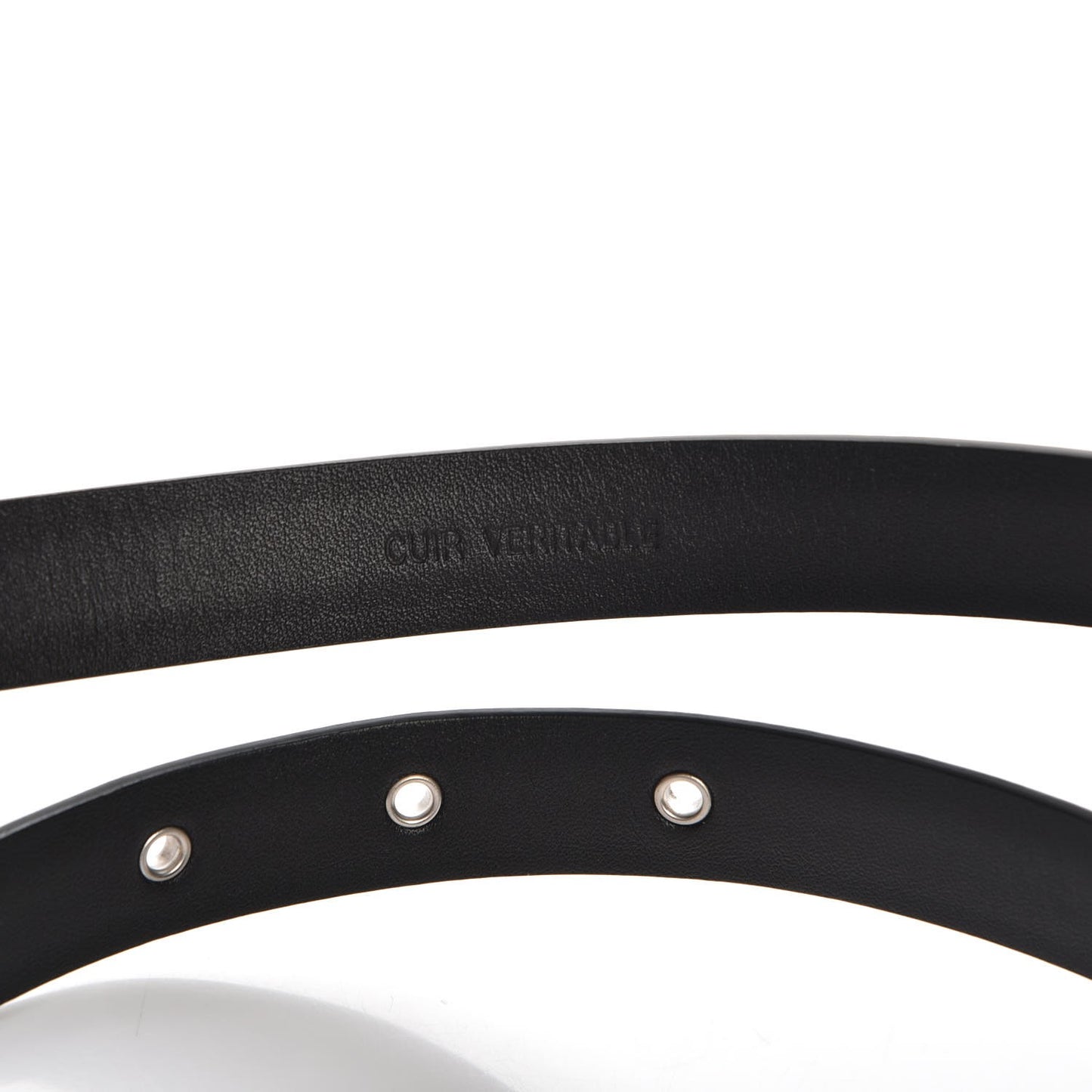 Glitter Calfskin CC Logo Skinny Belt 80 32 Charcoal