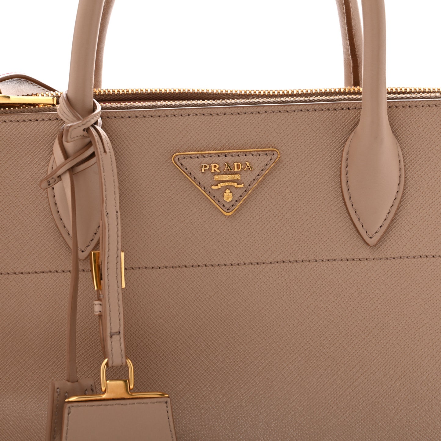 Saffiano City Calfskin Greche Medium Paradigme Bag Cammeo Begonia