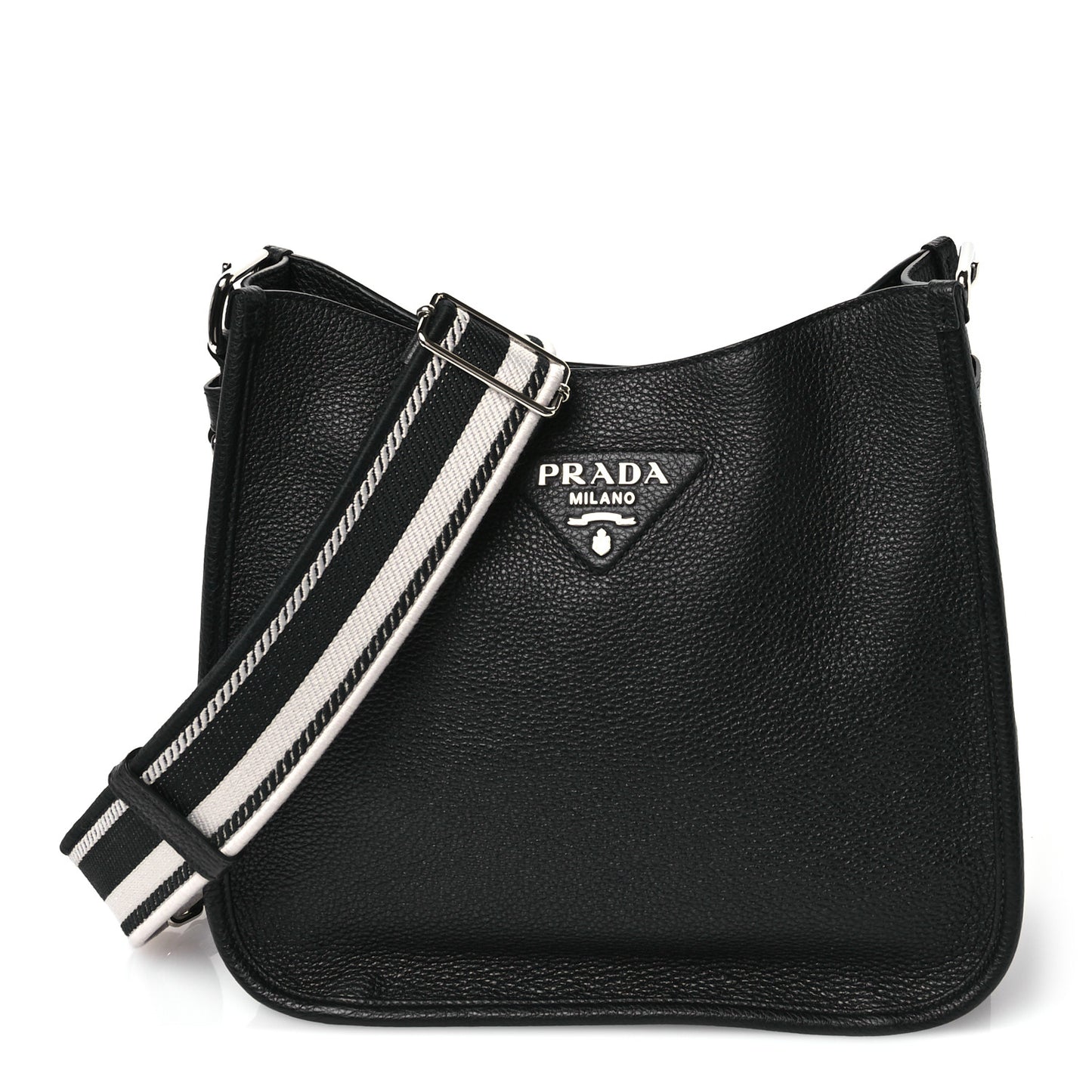 Vitello Daino Soft Hobo Messenger Bag Black