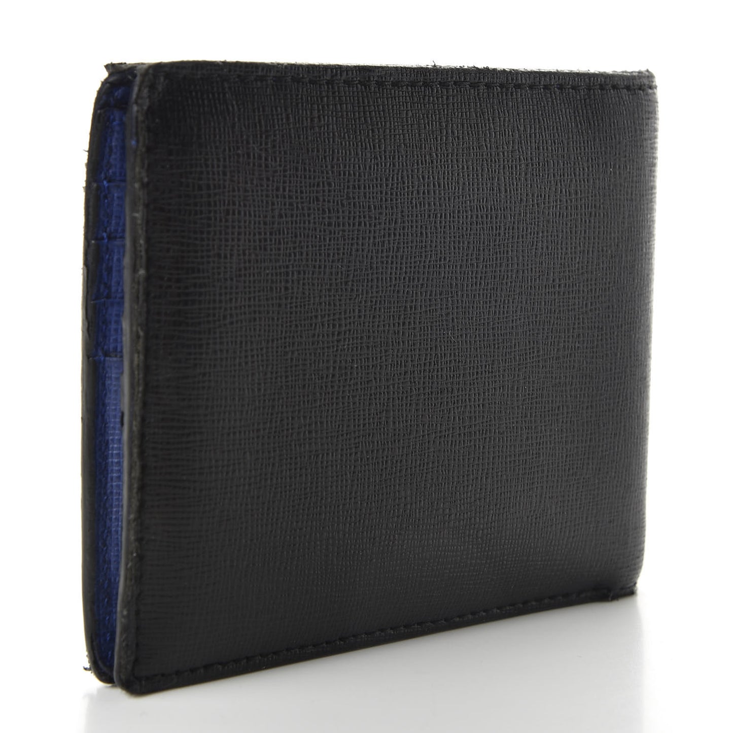 Vitello Elite Monster Eyes Inlay Bi-Fold Wallet Asfalto Blue