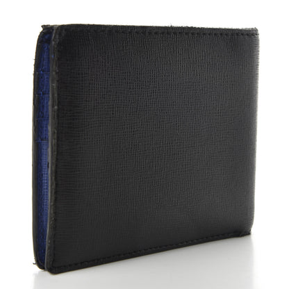 Fendi Vitello Elite Monster Eyes Inlay Bi-Fold Wallet Asfalto Blue 3 of 9