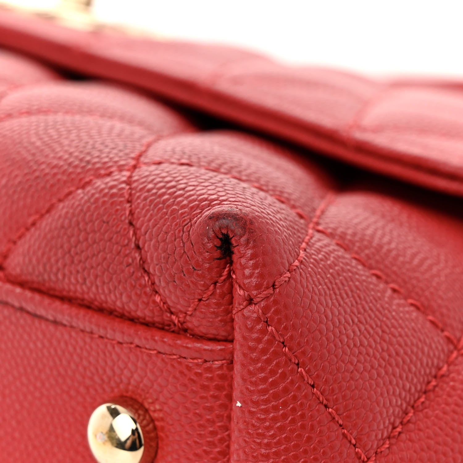 Chanel Caviar Lizard Embossed Quilted Small Coco Handle Flap Red 11 of 15