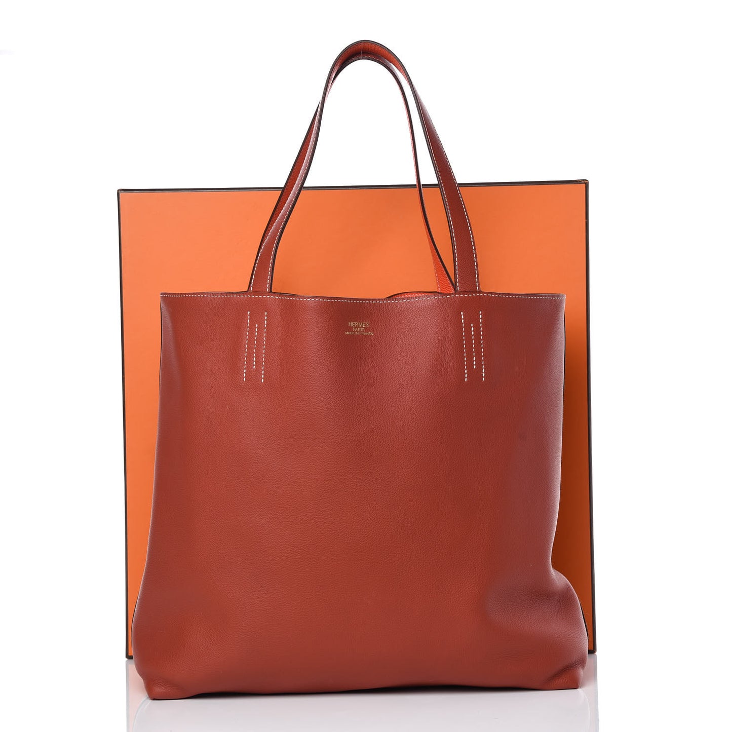 Veau Sikkim Taurillon Clemence Double Sens 45 Reversible Tote Rubis Bougainvillea