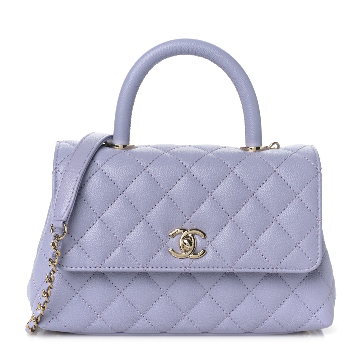 Chanel Caviar Quilted Mini Coco Handle Flap Light Purple 2 of 11