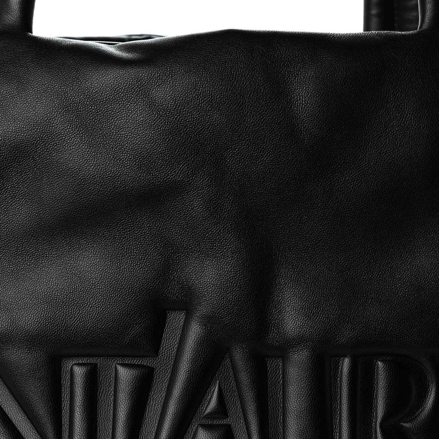 Lambskin Wide Puffer Tote Black