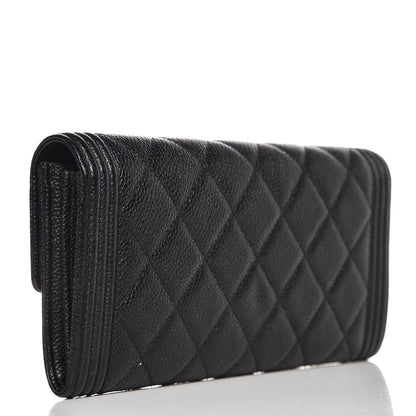 Chanel Caviar Quilted Boy Flap Wallet Black 3 of 8
