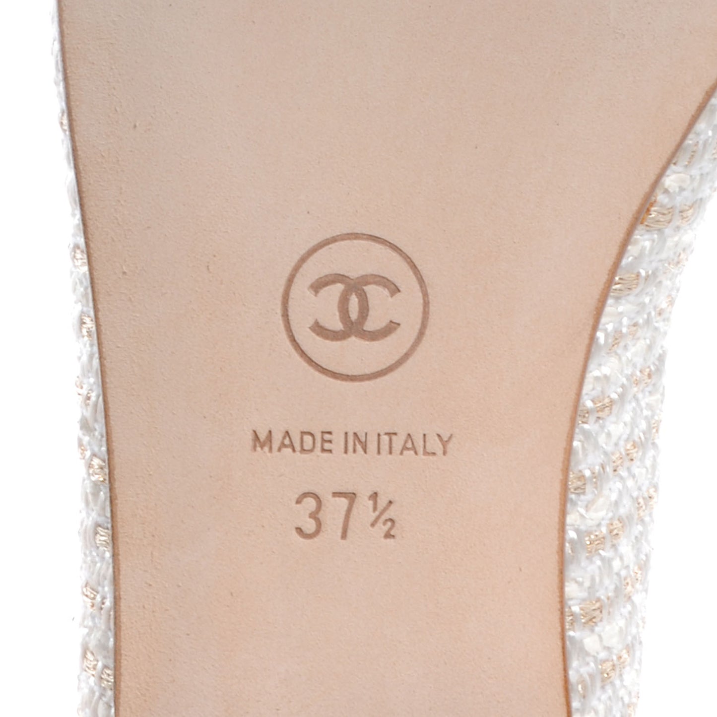 Tweed Ballet Flats 37.5 White