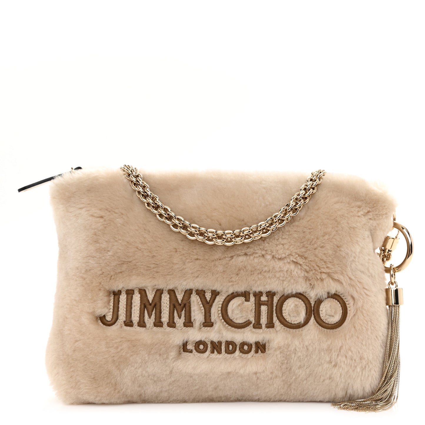 Faux Fur Callie Shoulder Bag Beige