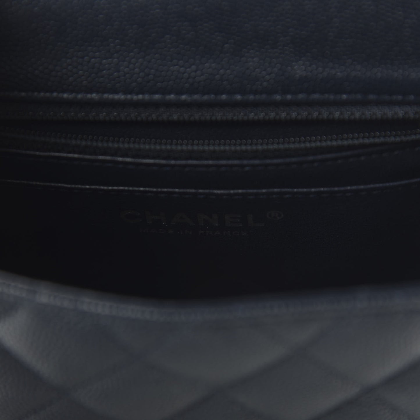 Caviar Quilted Mini Square Flap Navy