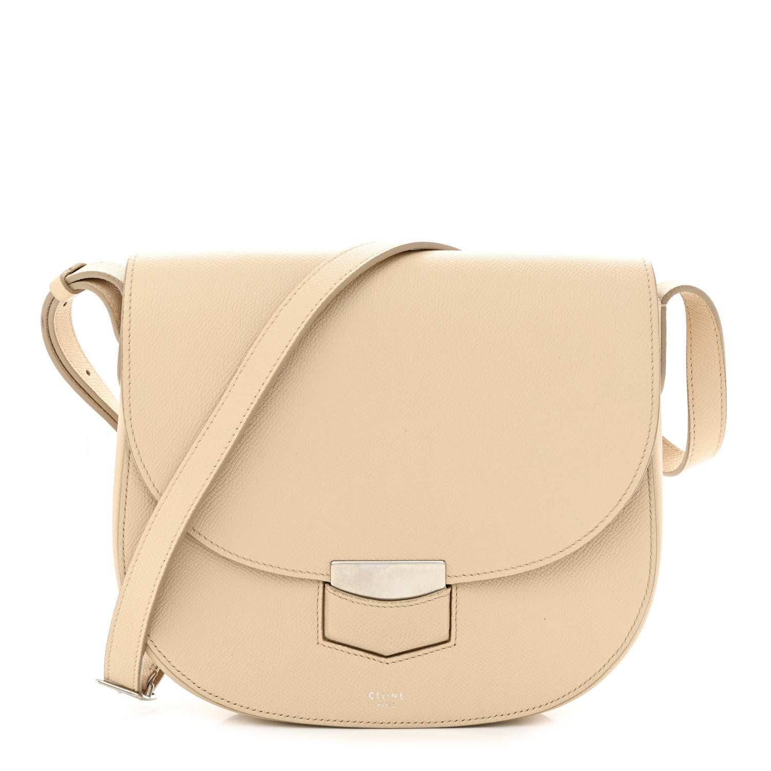 Celine Grained Calfskin Medium Trotteur Light Taupe 1 of 11