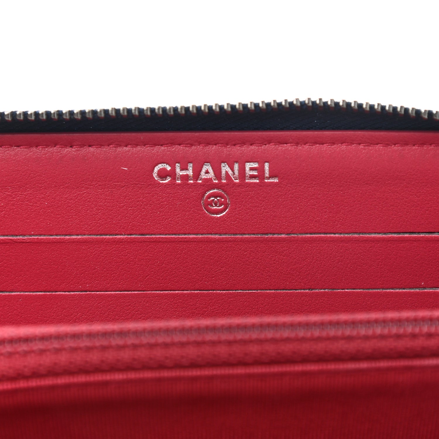 Chanel Aged Calfskin Quilted Small Gabrielle Zip Around Wallet Blue Black 6 of 8