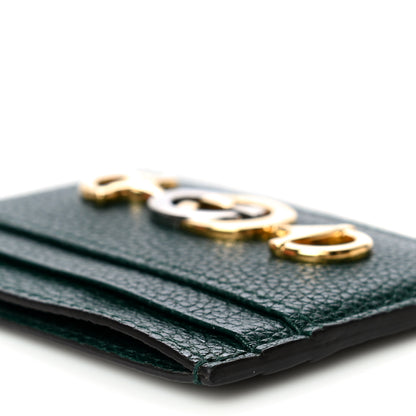 Gucci Grainy Calfskin Zumi Card Holder Vintage Green 11 of 12