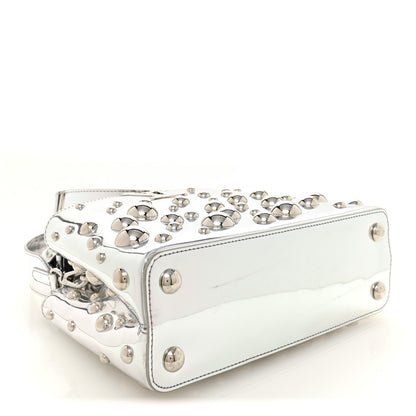 Louis Vuitton LV X YK Metallic Taurillon Brass Metal Dots Capucines BB Silver 4 of 9