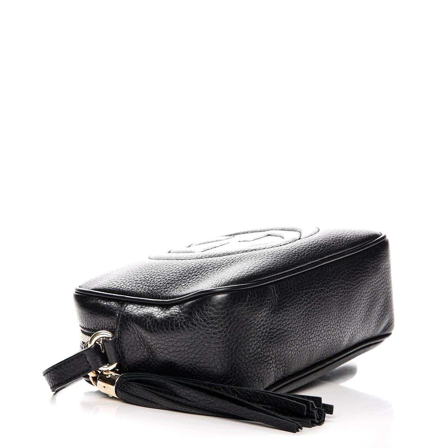 Pebbled Calfskin Small Soho Disco Bag Black