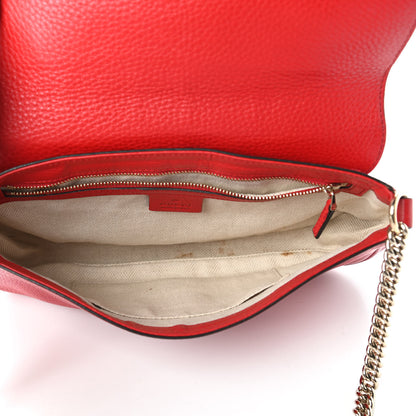 Gucci Pebbled Calfskin Medium Soho Flap Crossbody Tabasco Red 5 of 12