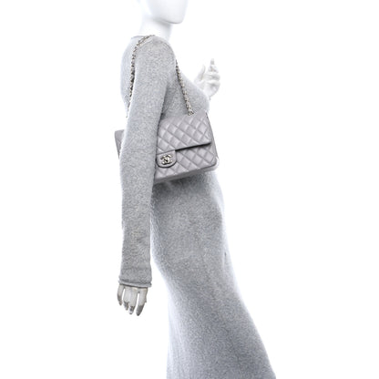 Chanel Lambskin Quilted Medium Double Flap Grey 2 of 12
