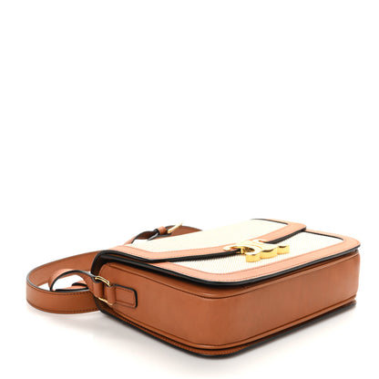 Celine Textile Calfskin Classique Triomphe Bag Natural Tan 4 of 10