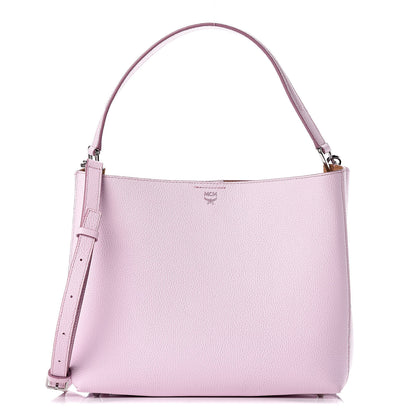 MCM Grained Calfskin Sarah Medium Visetos Hobo Pale Mauve 1 of 13