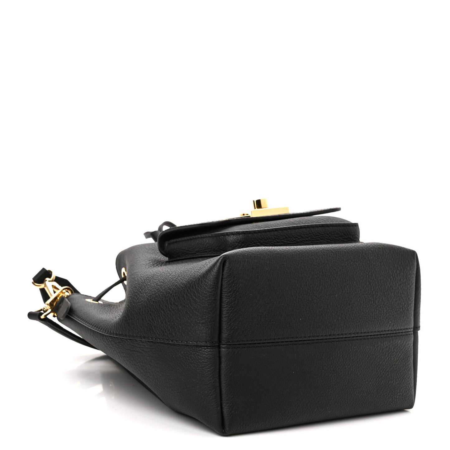 Calfskin Lockme Bucket MM Black
