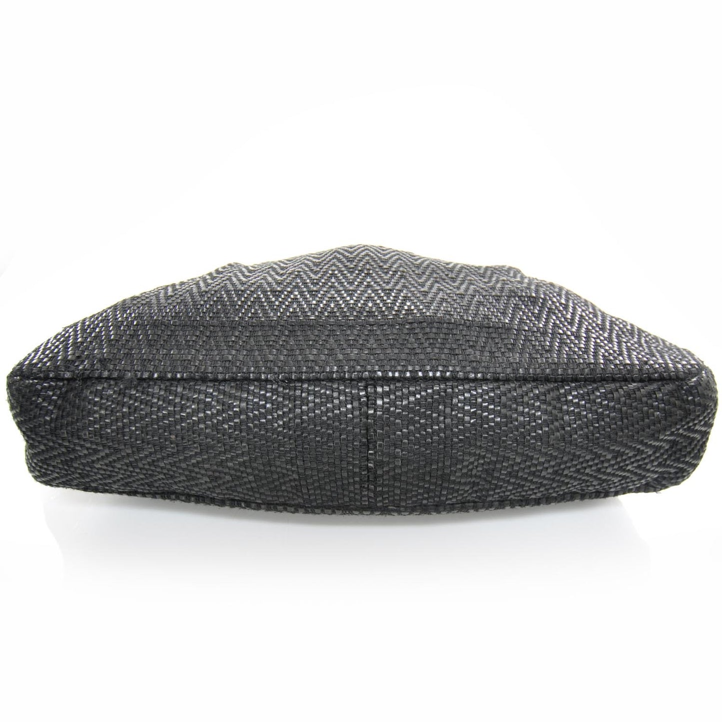 Woven Bamboo Handle Tote Black