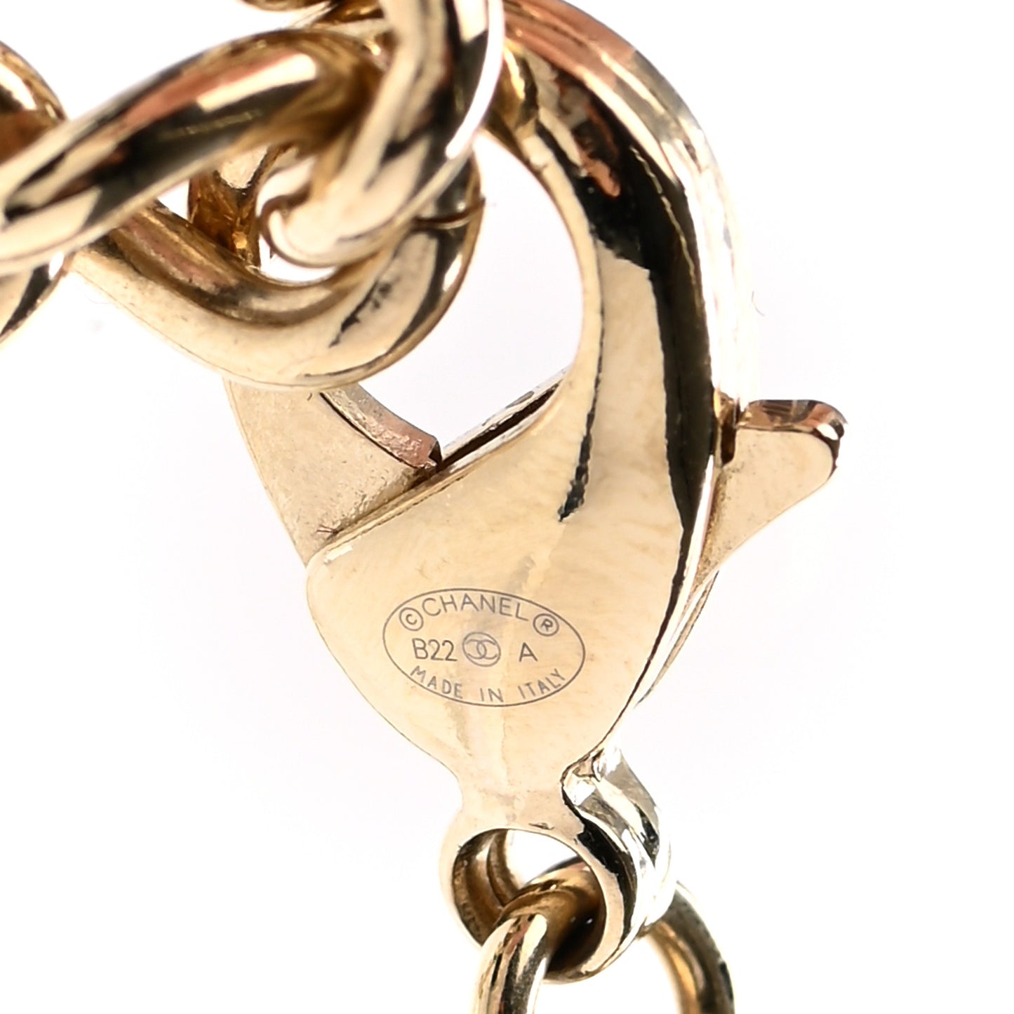 Enamel Logo Chain Necklace Black Gold