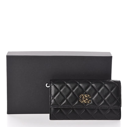 Chanel Lambskin Quilted Medium Chanel 19 Flap Wallet Black 8 of 8