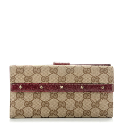 Gucci Monogram Horsebit Nail Continental Flap Wallet Brown 1 of 7