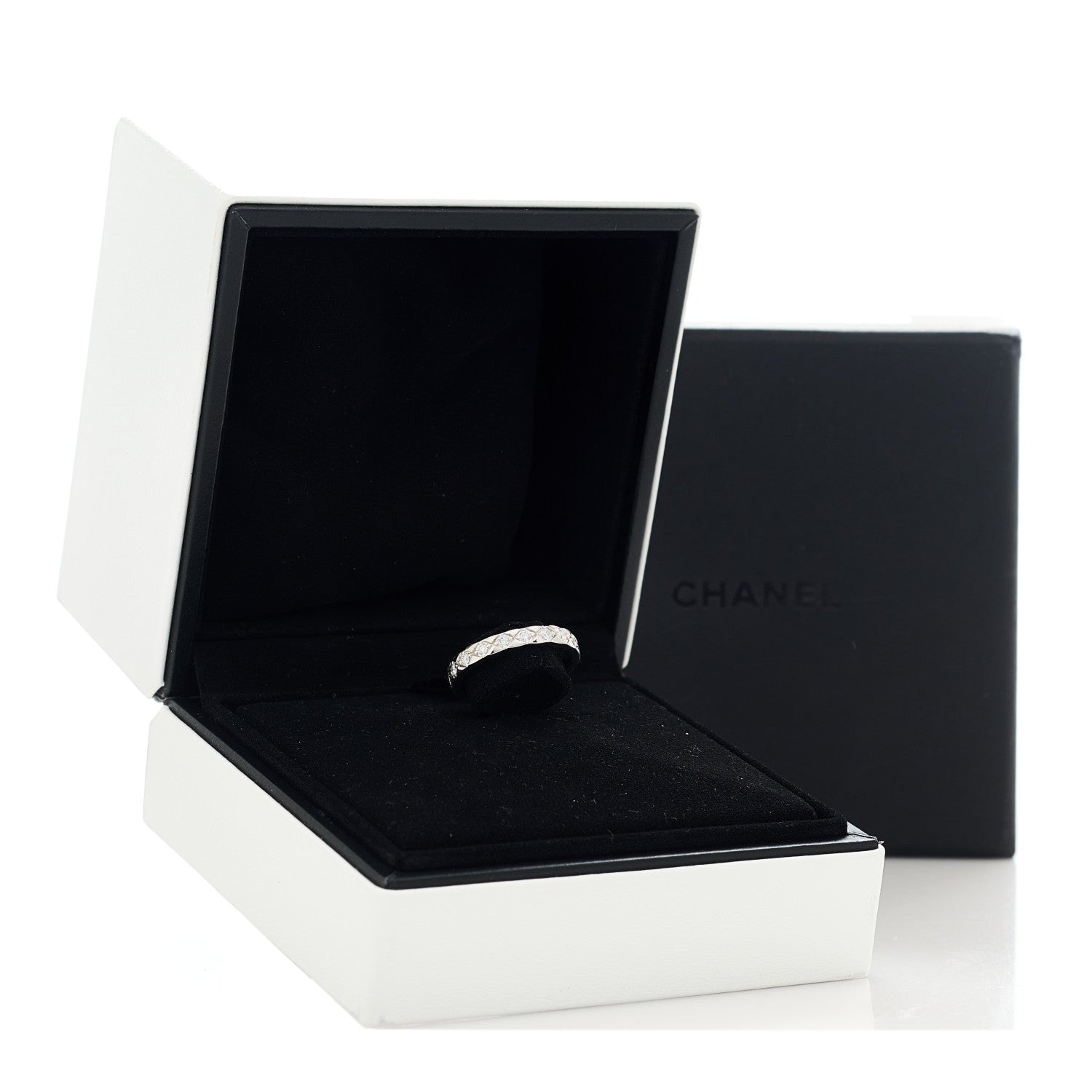 Chanel 18K White Gold Diamond Mini Coco Crush Ring 51 5.75 7 of 7