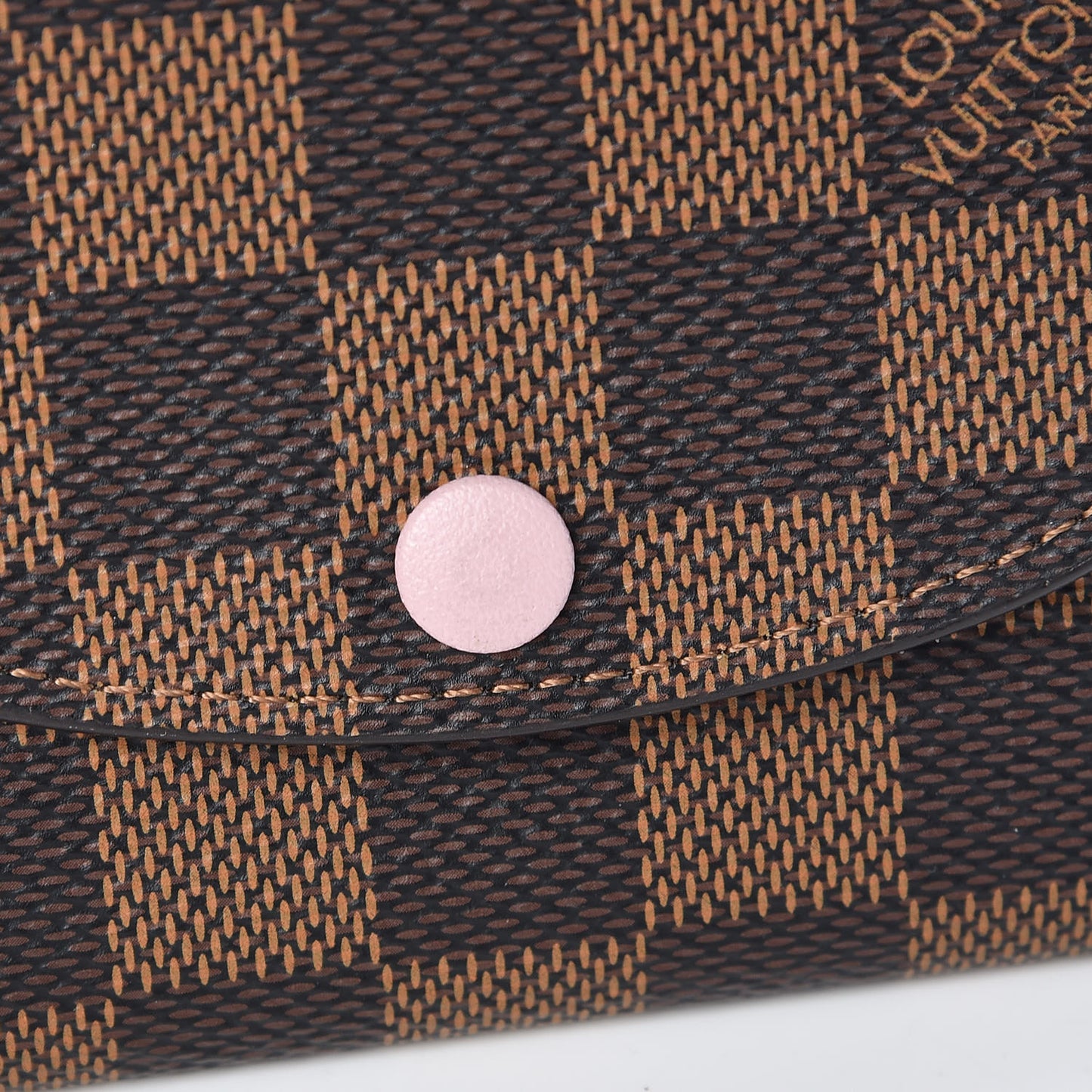 Damier Ebene Rosalie Coin Purse Rose Ballerine