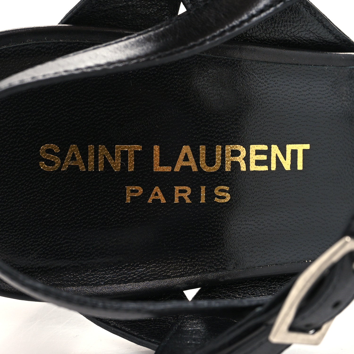 Saint Laurent Calfskin Tribute 105 Studded Platform Sandals 39.5 Black 8 of 8