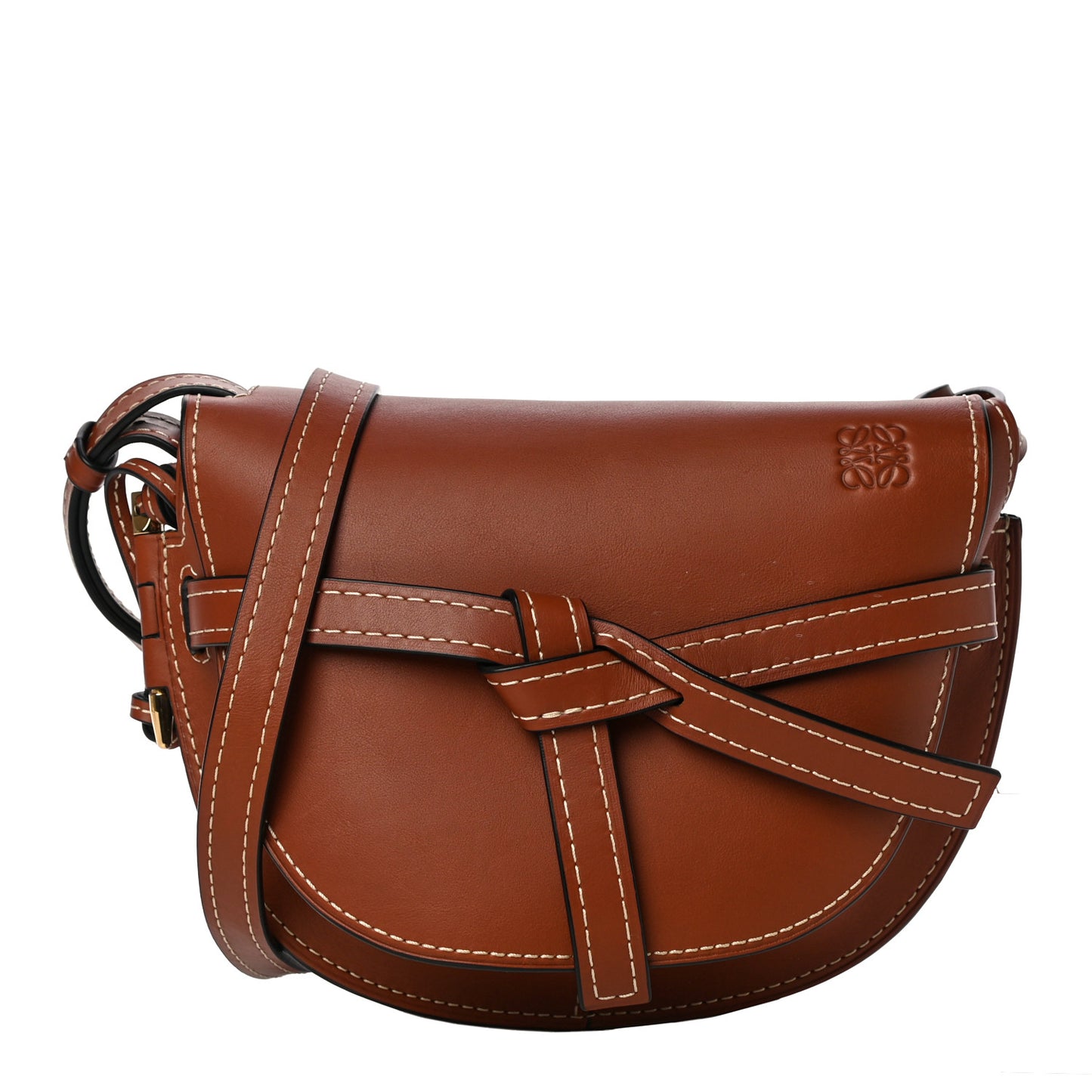 Calfskin Small Gate Crossbody Bag Rust