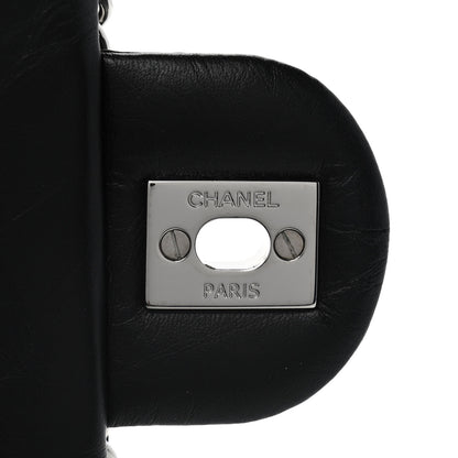 Chanel Crumpled Calfskin Quilted Large Chain All Over Flap Bag Black 9 of 11