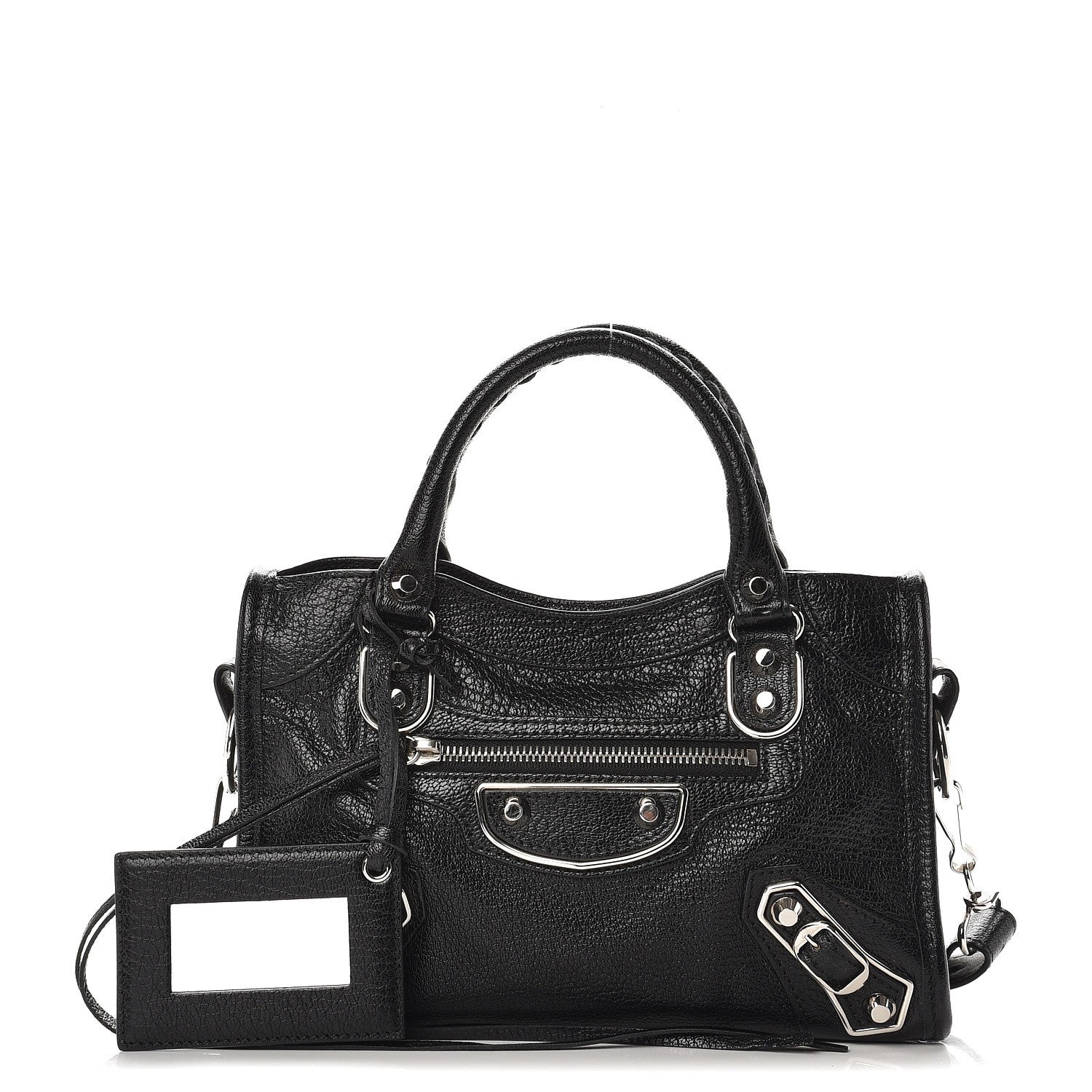Balenciaga Chevre Silver Metallic Edge Hardware Mini City Black 1 of 8