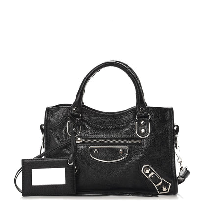Balenciaga Chevre Silver Metallic Edge Hardware Mini City Black 1 of 8