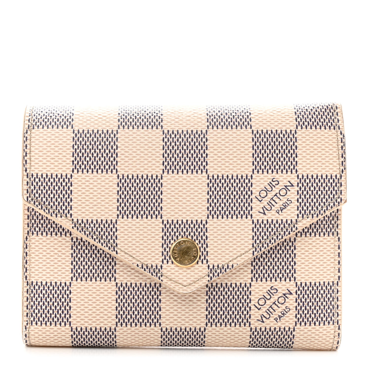 Louis Vuitton Damier Azur Victorine Wallet Rose Ballerine 1 of 9