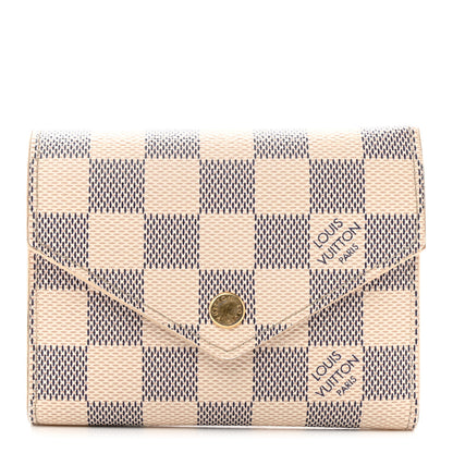 Louis Vuitton Damier Azur Victorine Wallet Rose Ballerine 1 of 9