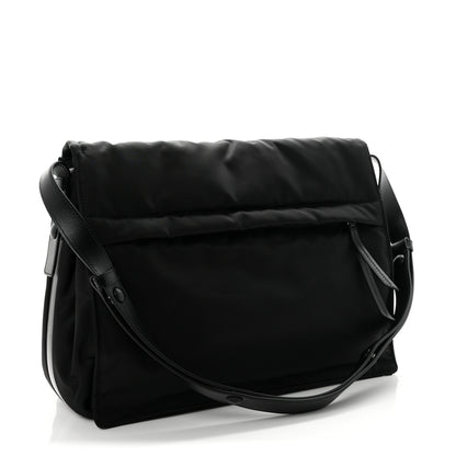 Prada Re-Nylon Vitello Padded Large Traveler Flap Shoulder Bag Black 2 of 10