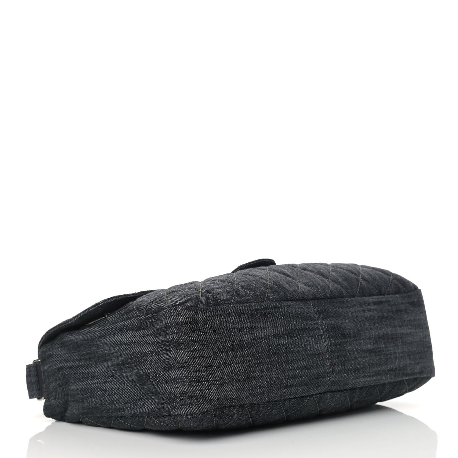 Chanel Denim Quilted Stretch Spirit Messenger Bag Dark Blue 4 of 11