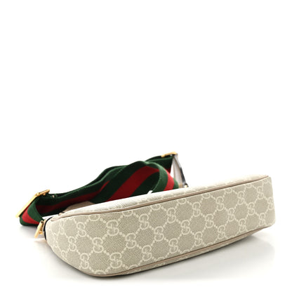 Gucci GG Supreme Monogram Textured Dollar Calfskin Web Small Ophidia GG Handbag Beige Mystic White Oatmeal 4 of 10
