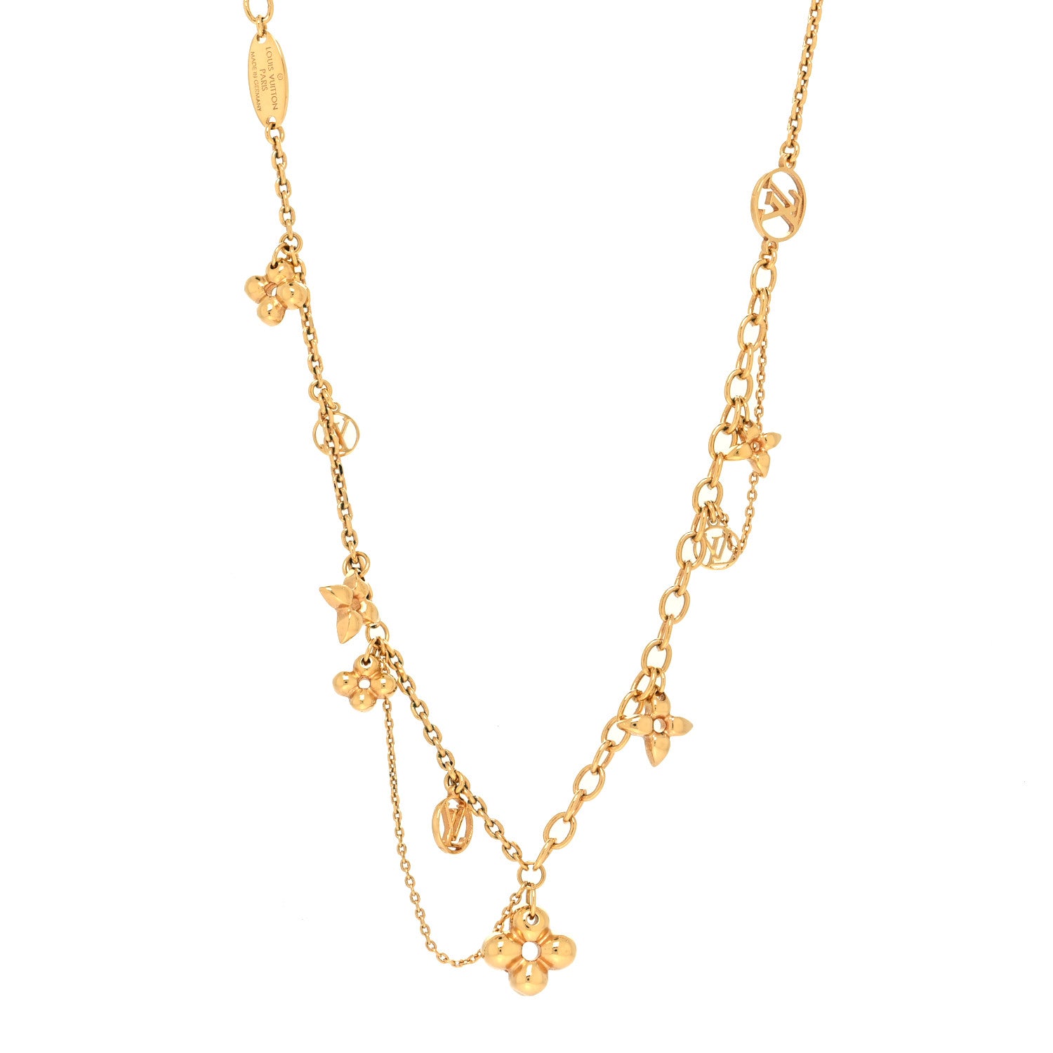 Louis Vuitton Metal Blooming Supple Necklace Gold 2 of 6
