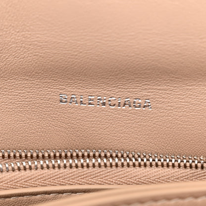 Balenciaga Crushed Calfskin Quilted Silver Hardware Large Crush Chain Bag Nude 6 of 9