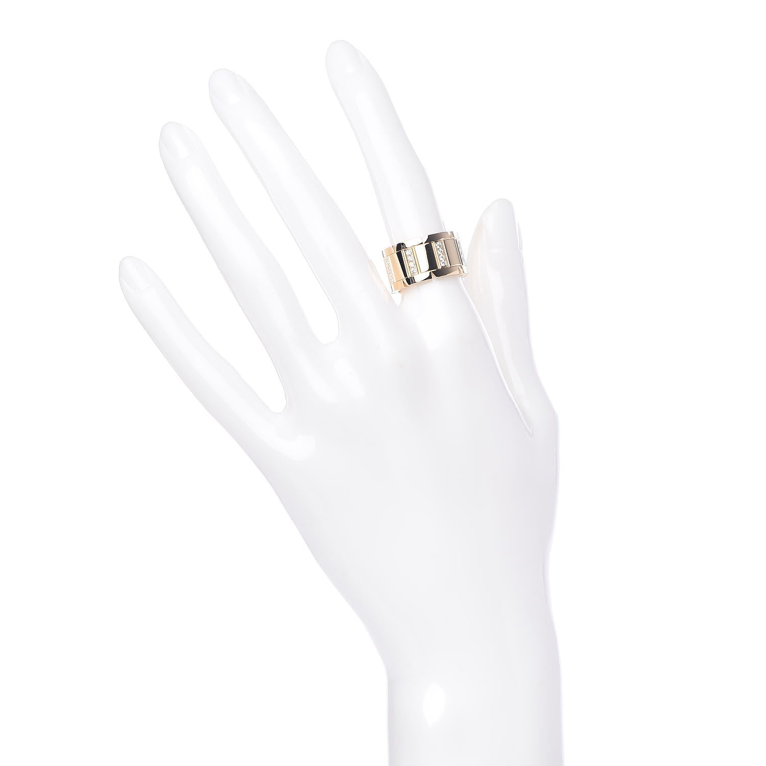Cartier 18K Yellow Gold Diamond Tank Francaise Ring 51 5.75 2 of 4