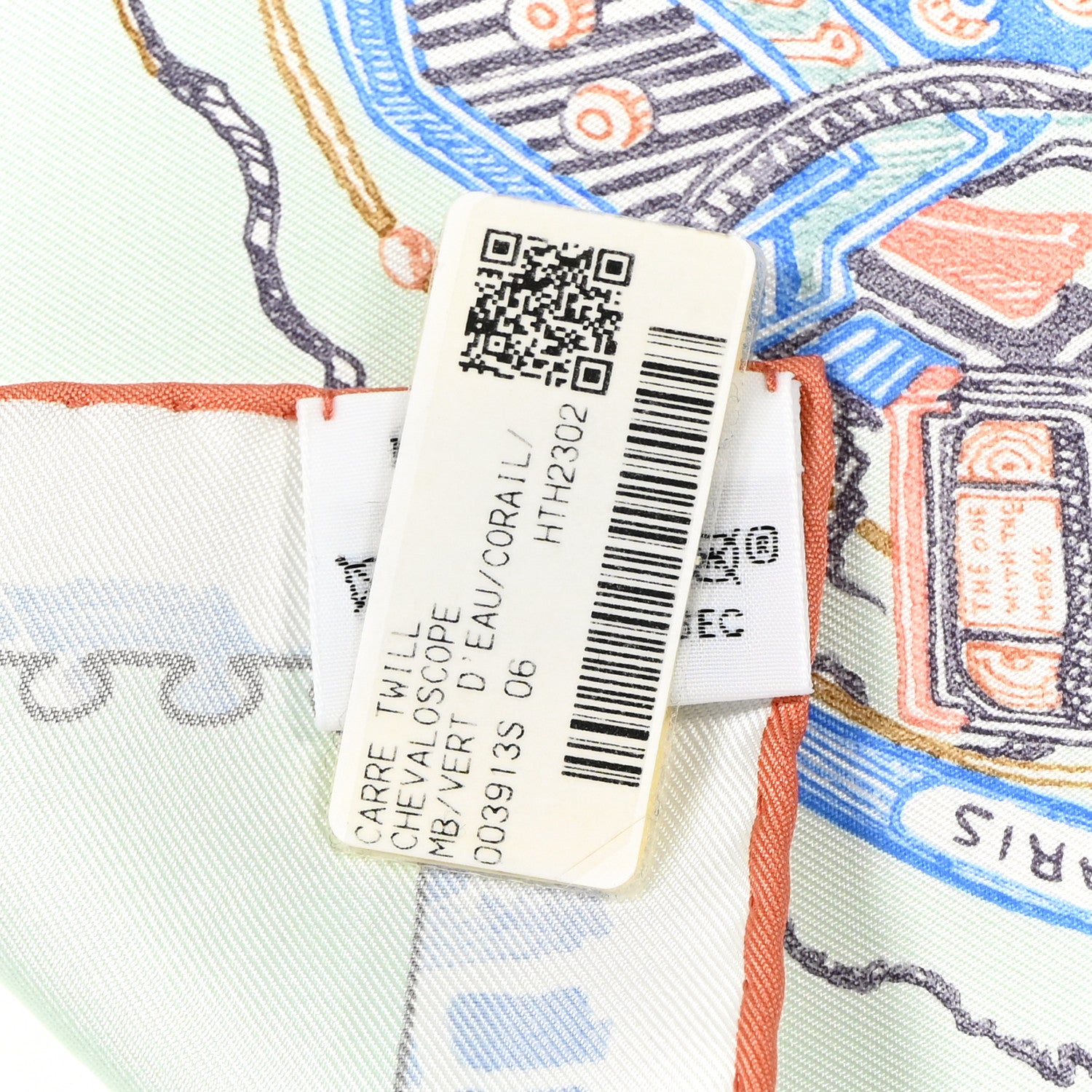 Hermes Chevaloscope Scarf 90 Vert D'eau Corail Bleu 4 of 4