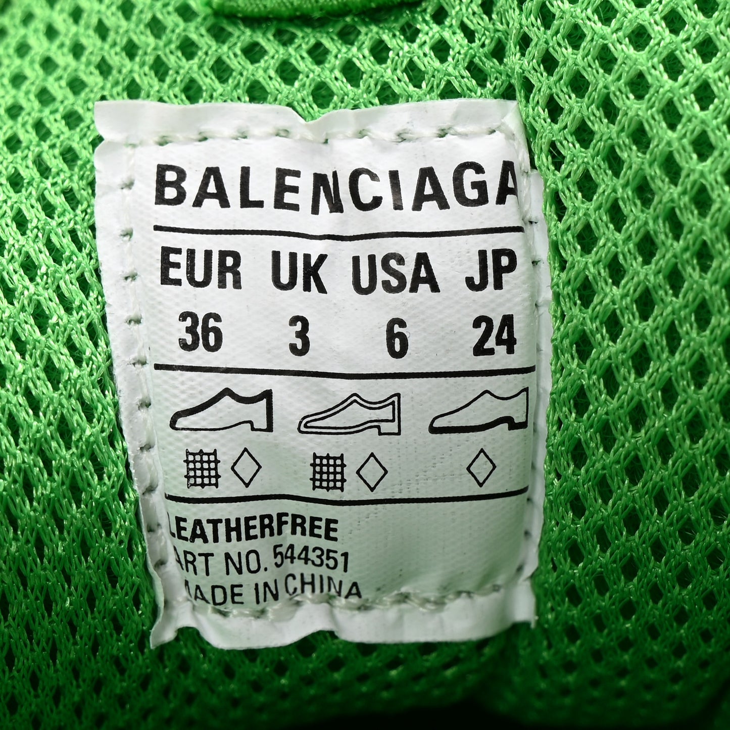 Fabric Mesh Clear Sole Womens Triple S Sneakers 36 Fluo Green
