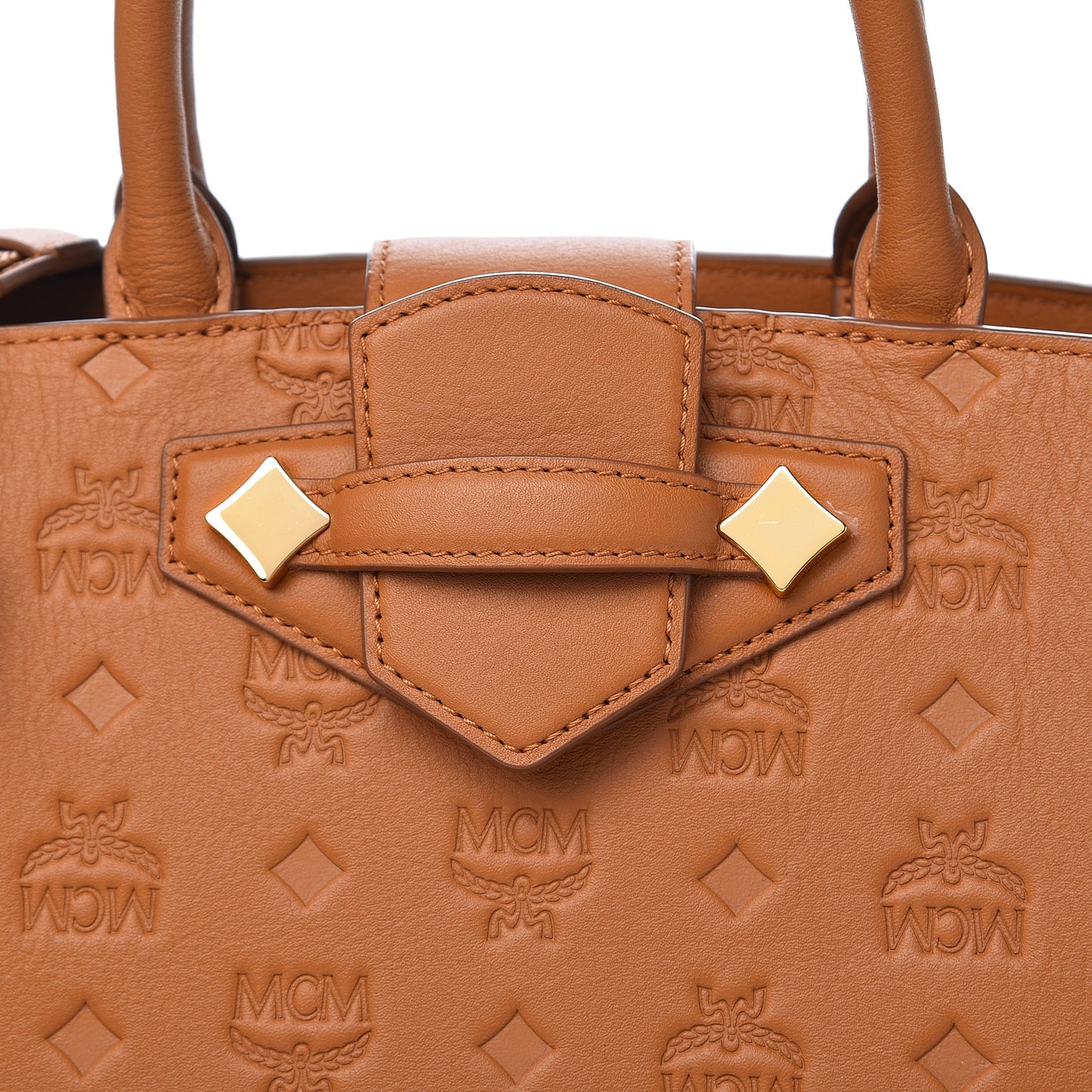 Calfskin Ottomar Monogram Medium Essential Tote Cognac