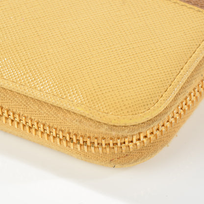 Prada Saffiano Metal Bi-Color Zip Around Wallet Caramel Ananas 9 of 14