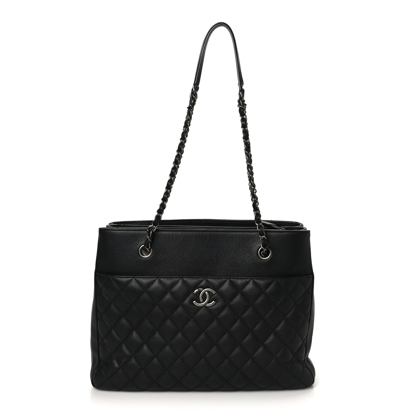 Caviar Quilted Urban Companion Shopping Tote Black